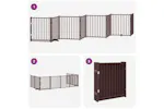 Vidaxl Dog Gate With Door Foldable 8 Panels Brown 640 Cm Poplar Wood Vidaxl Dog Gate With Door Foldable 8 Panels Brown 640 Cm Poplar Wood