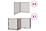 Vidaxl Dog Gate With Door Foldable 12 Panels Brown 960 Cm Poplar Wood Vidaxl Dog Gate With Door Foldable 12 Panels Brown 960 Cm Poplar Wood