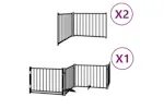Vidaxl Dog Gate With Door Foldable 8 Panels Black 640 Cm Poplar Wood Vidaxl Dog Gate With Door Foldable 8 Panels Black 640 Cm Poplar Wood