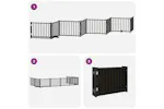 Vidaxl Dog Gate With Door Foldable 8 Panels Black 640 Cm Poplar Wood Vidaxl Dog Gate With Door Foldable 8 Panels Black 640 Cm Poplar Wood