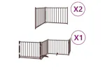 Vidaxl Dog Gate With Door Foldable 8 Panels Brown 640 Cm Poplar Wood Vidaxl Dog Gate With Door Foldable 8 Panels Brown 640 Cm Poplar Wood