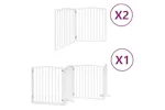Vidaxl Dog Gate With Door Foldable 8 Panels White 640 Cm Poplar Wood Vidaxl Dog Gate With Door Foldable 8 Panels White 640 Cm Poplar Wood