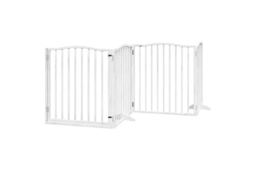 Vidaxl Dog Gate With Door Foldable 8 Panels White 640 Cm Poplar Wood Vidaxl Dog Gate With Door Foldable 8 Panels White 640 Cm Poplar Wood