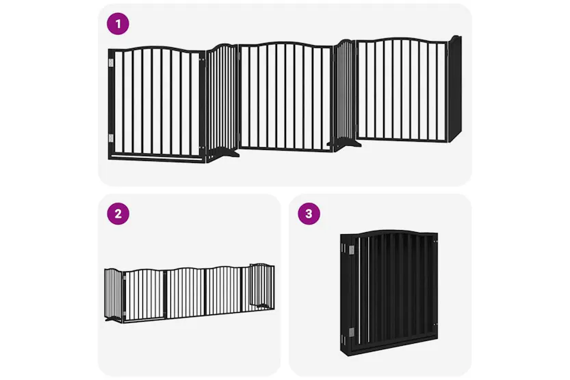Vidaxl Dog Gate With Door Foldable 6 Panels Black 480 Cm Poplar Wood Vidaxl Dog Gate With Door Foldable 6 Panels Black 480 Cm Poplar Wood