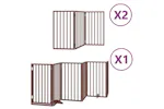 Vidaxl Dog Gate With Door Foldable 12 Panels Brown 600 Cm Poplar Wood Vidaxl Dog Gate With Door Foldable 12 Panels Brown 600 Cm Poplar Wood