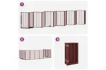 Vidaxl Dog Gate With Door Foldable 12 Panels Brown 600 Cm Poplar Wood Vidaxl Dog Gate With Door Foldable 12 Panels Brown 600 Cm Poplar Wood