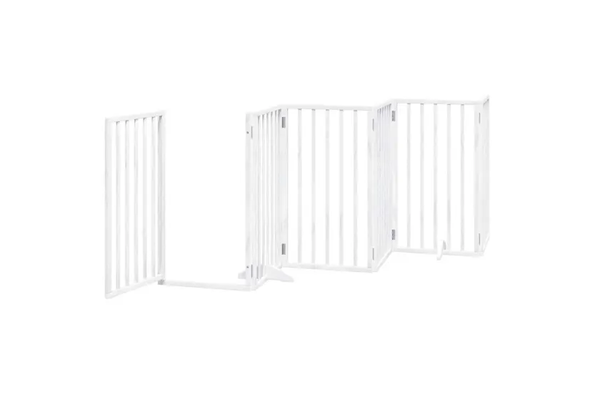 Vidaxl Dog Gate With Door Foldable 12 Panels White 600 Cm Poplar Wood Vidaxl Dog Gate With Door Foldable 12 Panels White 600 Cm Poplar Wood
