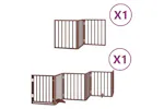 Vidaxl Dog Gate With Door Foldable 9 Panels Brown 450 Cm Poplar Wood Vidaxl Dog Gate With Door Foldable 9 Panels Brown 450 Cm Poplar Wood