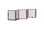Vidaxl Dog Gate With Door Foldable 9 Panels Brown 450 Cm Poplar Wood Vidaxl Dog Gate With Door Foldable 9 Panels Brown 450 Cm Poplar Wood
