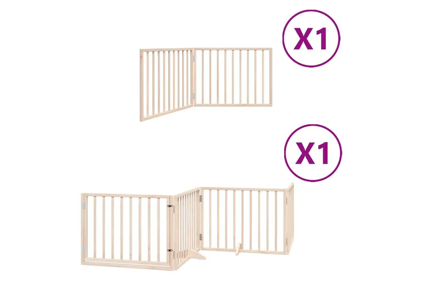 Vidaxl Dog Gate With Door Foldable 6 Panels 480 Cm Poplar Wood Vidaxl Dog Gate With Door Foldable 6 Panels 480 Cm Poplar Wood