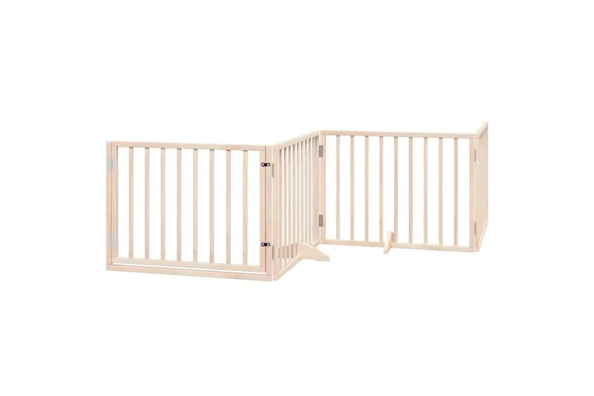 Vidaxl Dog Gate With Door Foldable 6 Panels 480 Cm Poplar Wood Vidaxl Dog Gate With Door Foldable 6 Panels 480 Cm Poplar Wood