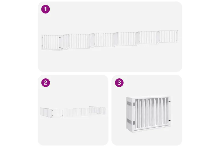 Vidaxl Dog Gate With Door Foldable 12 Panels White 960 Cm Poplar Wood Vidaxl Dog Gate With Door Foldable 12 Panels White 960 Cm Poplar Wood