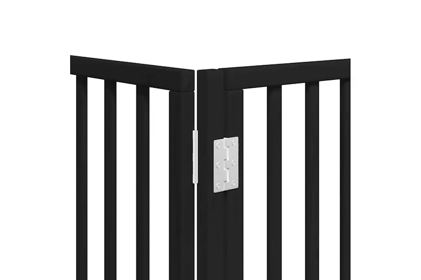 Vidaxl Dog Gate With Door Foldable 8 Panels Black 640 Cm Poplar Wood Vidaxl Dog Gate With Door Foldable 8 Panels Black 640 Cm Poplar Wood