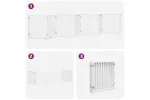 Vidaxl Dog Gate With Door Foldable 8 Panels White 640 Cm Poplar Wood Vidaxl Dog Gate With Door Foldable 8 Panels White 640 Cm Poplar Wood
