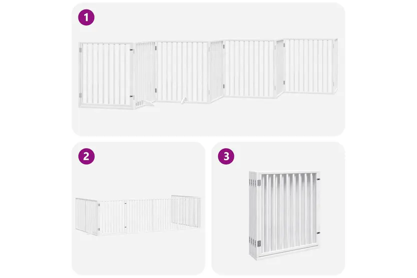 Vidaxl Dog Gate With Door Foldable 8 Panels White 640 Cm Poplar Wood Vidaxl Dog Gate With Door Foldable 8 Panels White 640 Cm Poplar Wood