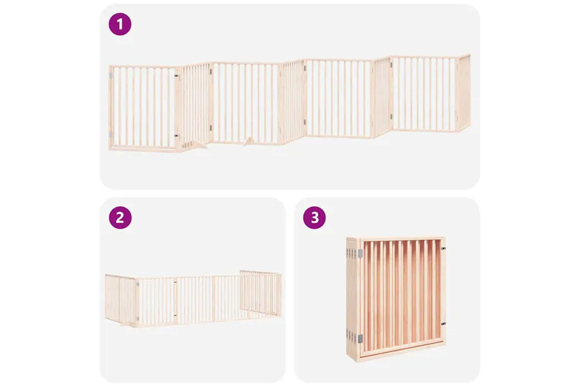 Vidaxl Dog Gate With Door Foldable 8 Panels 640 Cm Poplar Wood Vidaxl Dog Gate With Door Foldable 8 Panels 640 Cm Poplar Wood