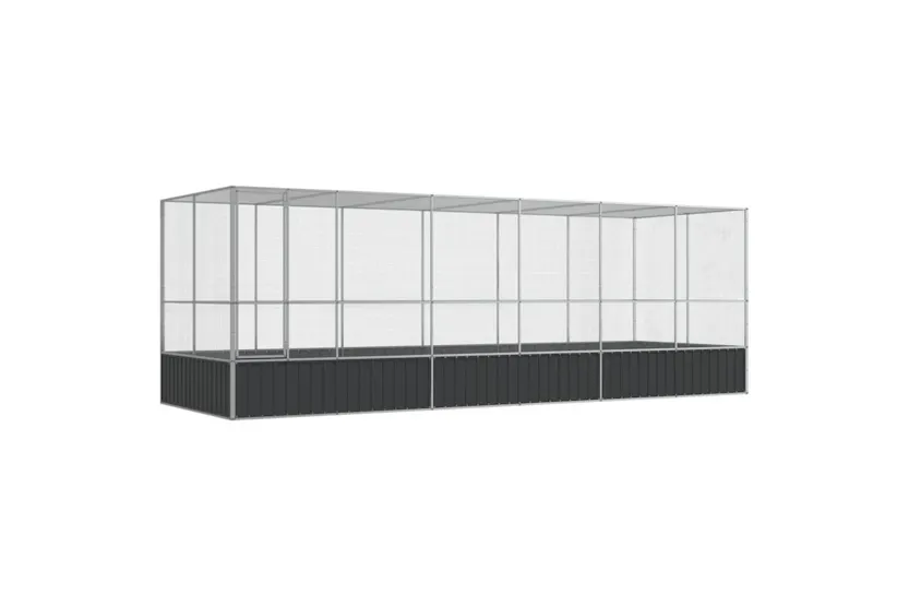 Vidaxl Aviary With Extension Silver 625x207x212 Cm Steel Vidaxl Aviary With Extension Silver 625x207x212 Cm Steel