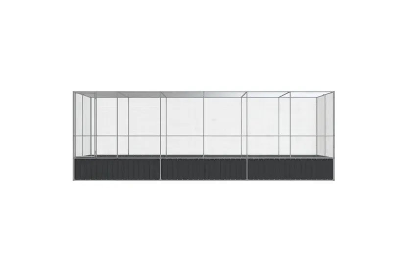 Vidaxl Aviary With Extension Silver 625x207x212 Cm Steel Vidaxl Aviary With Extension Silver 625x207x212 Cm Steel
