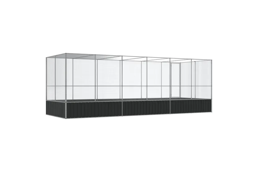 Vidaxl Aviary With Extension Silver 625x207x212 Cm Steel Vidaxl Aviary With Extension Silver 625x207x212 Cm Steel