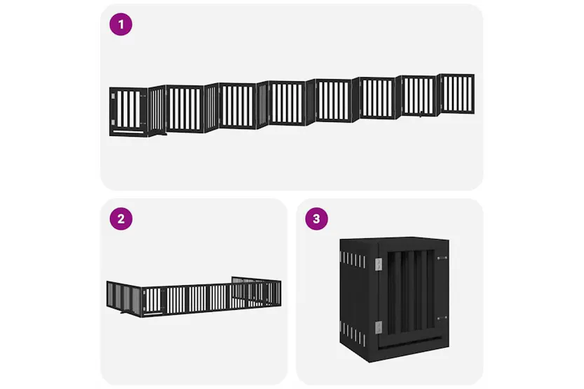 Vidaxl Dog Gate With Door Foldable 15 Panels Black 750 Cm Poplar Wood Vidaxl Dog Gate With Door Foldable 15 Panels Black 750 Cm Poplar Wood
