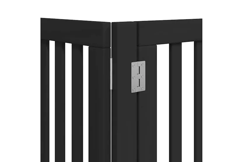 Vidaxl Dog Gate With Door Foldable 12 Panels Black 600 Cm Poplar Wood Vidaxl Dog Gate With Door Foldable 12 Panels Black 600 Cm Poplar Wood