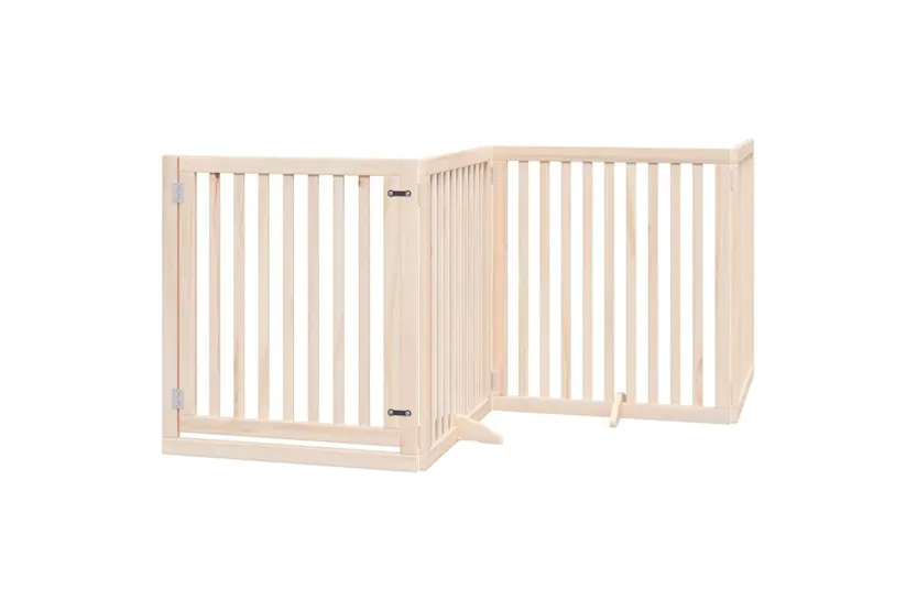 Vidaxl Dog Gate With Door Foldable 6 Panels 480 Cm Poplar Wood Vidaxl Dog Gate With Door Foldable 6 Panels 480 Cm Poplar Wood