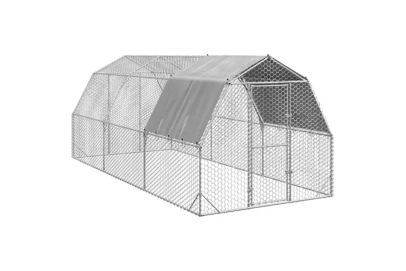 Vidaxl Chicken Run With Roof 25x6x225 M Galvanised Steel Vidaxl Chicken Run With Roof 25x6x225 M Galvanised Steel