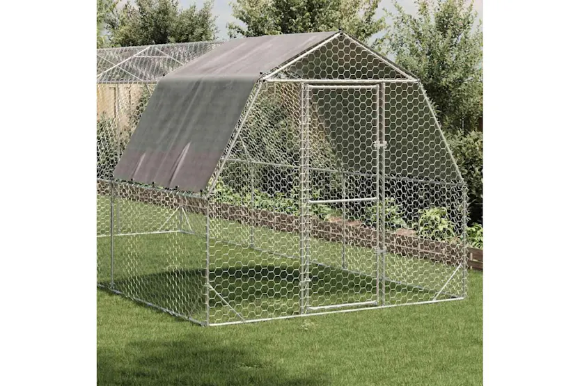 Vidaxl Chicken Run With Roof 25x6x225 M Galvanised Steel Vidaxl Chicken Run With Roof 25x6x225 M Galvanised Steel