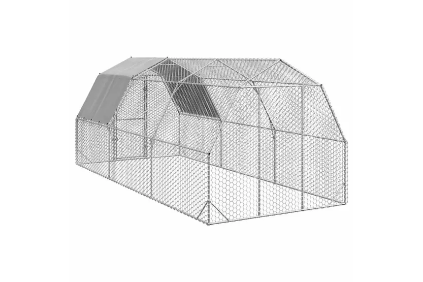 Vidaxl Chicken Run With Roof 25x6x225 M Galvanised Steel Vidaxl Chicken Run With Roof 25x6x225 M Galvanised Steel