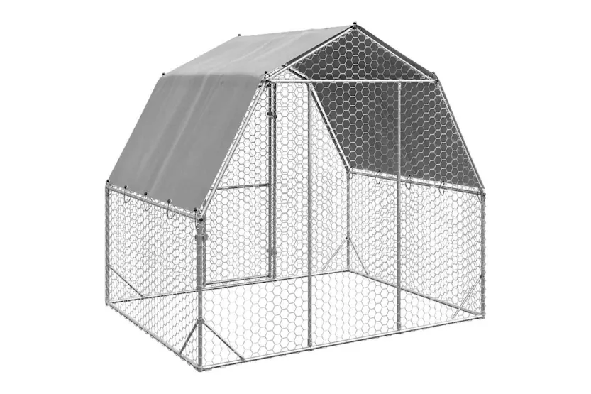 Vidaxl Chicken Run With Roof 25x2x225 M Galvanised Steel Vidaxl Chicken Run With Roof 25x2x225 M Galvanised Steel