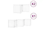 Vidaxl Dog Gate With Door Foldable 12 Panels White 600 Cm Poplar Wood Vidaxl Dog Gate With Door Foldable 12 Panels White 600 Cm Poplar Wood