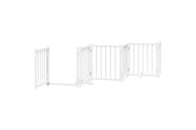 Vidaxl Dog Gate With Door Foldable 12 Panels White 600 Cm Poplar Wood Vidaxl Dog Gate With Door Foldable 12 Panels White 600 Cm Poplar Wood