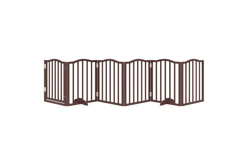 Vidaxl Dog Gate With Door Foldable 6 Panels Brown Oak 300 Cmpoplar Wood Vidaxl Dog Gate With Door Foldable 6 Panels Brown Oak 300 Cmpoplar Wood