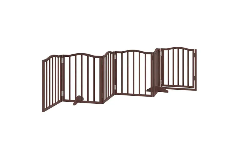 Vidaxl Dog Gate With Door Foldable 6 Panels Brown Oak 300 Cmpoplar Wood Vidaxl Dog Gate With Door Foldable 6 Panels Brown Oak 300 Cmpoplar Wood
