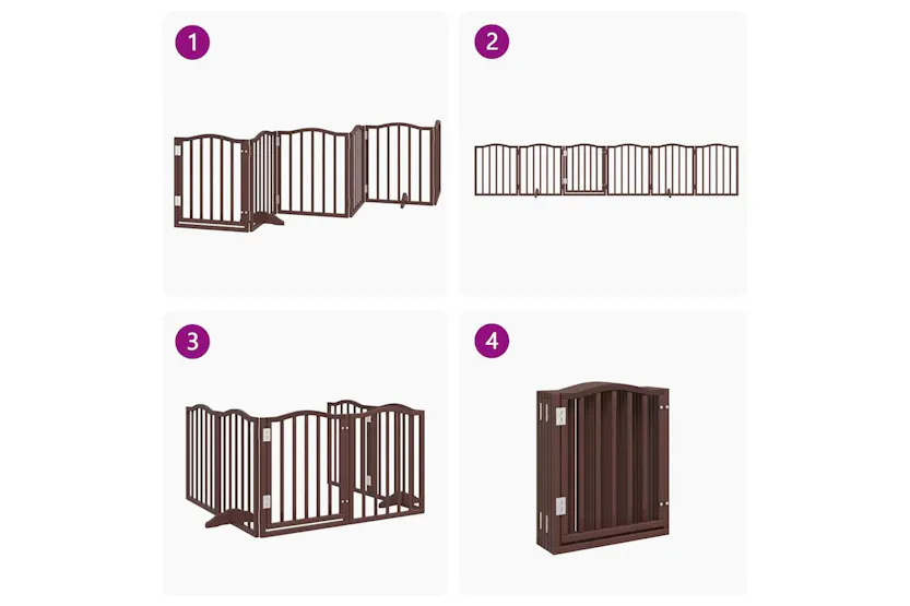 Vidaxl Dog Gate With Door Foldable 6 Panels Brown Oak 300 Cmpoplar Wood Vidaxl Dog Gate With Door Foldable 6 Panels Brown Oak 300 Cmpoplar Wood