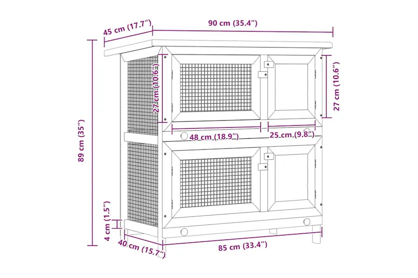 Vidaxl Outdoor Rabbit Hutch Small Pet Cage 4 Door Wood Vidaxl Outdoor Rabbit Hutch Small Pet Cage 4 Door Wood