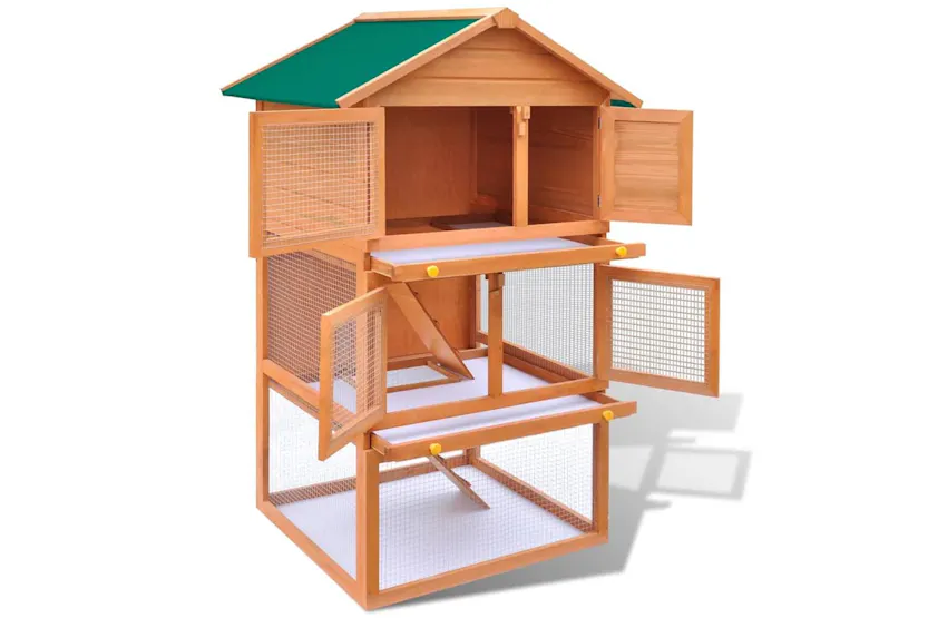 Vidaxl Outdoor Rabbit Hutch Wooden Cage 3 Layers Vidaxl Outdoor Rabbit Hutch Wooden Cage 3 Layers