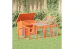 Vidaxl Rabbit Hutch Brown 144x123x675 Cm Solid Wood Pine Vidaxl Rabbit Hutch Brown 144x123x675 Cm Solid Wood Pine