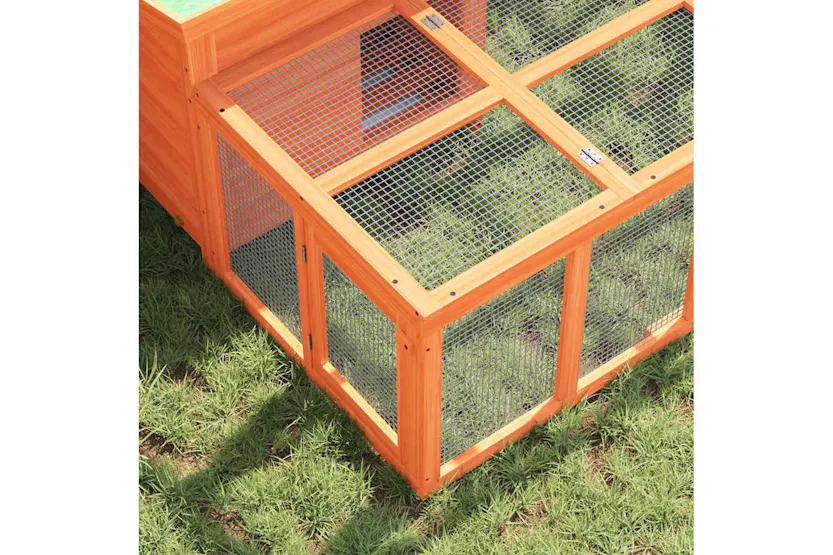 Vidaxl Rabbit Hutch Brown 144x123x675 Cm Solid Wood Pine Vidaxl Rabbit Hutch Brown 144x123x675 Cm Solid Wood Pine