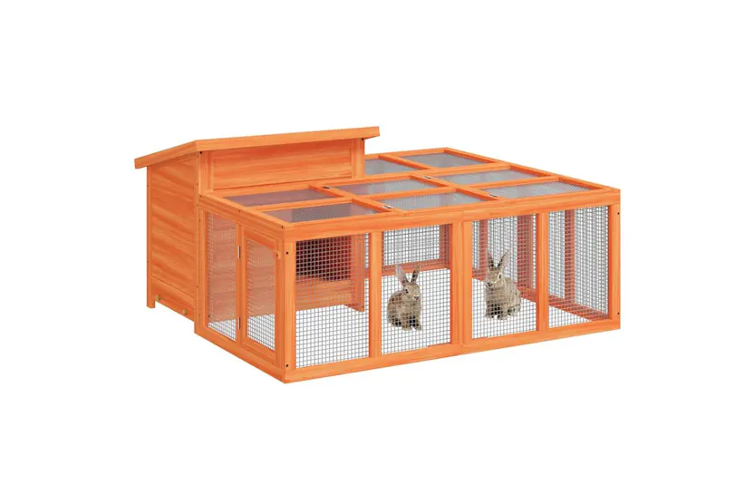 Vidaxl Rabbit Hutch Brown 144x123x675 Cm Solid Wood Pine Vidaxl Rabbit Hutch Brown 144x123x675 Cm Solid Wood Pine