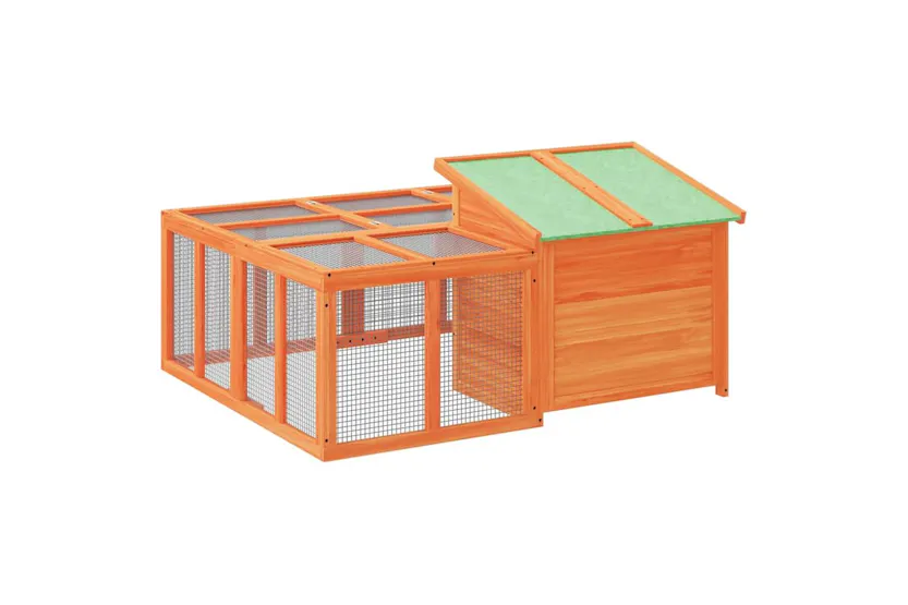 Vidaxl Rabbit Hutch Brown 144x123x675 Cm Solid Wood Pine Vidaxl Rabbit Hutch Brown 144x123x675 Cm Solid Wood Pine