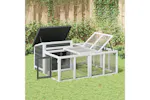 Vidaxl Rabbit Hutch Grey 144x123x675 Cm Solid Wood Pine Vidaxl Rabbit Hutch Grey 144x123x675 Cm Solid Wood Pine