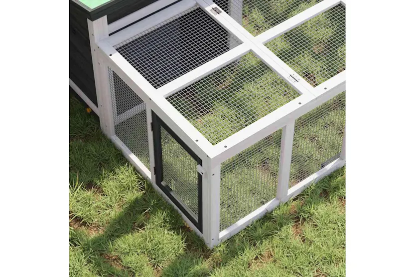 Vidaxl Rabbit Hutch Grey 144x123x675 Cm Solid Wood Pine Vidaxl Rabbit Hutch Grey 144x123x675 Cm Solid Wood Pine