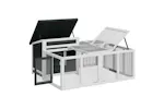 Vidaxl Rabbit Hutch Grey 144x123x675 Cm Solid Wood Pine Vidaxl Rabbit Hutch Grey 144x123x675 Cm Solid Wood Pine