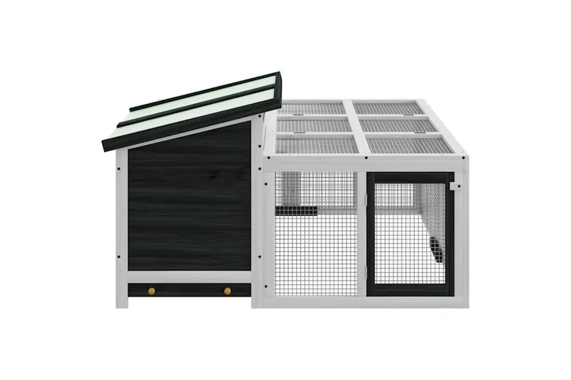 Vidaxl Rabbit Hutch Grey 144x123x675 Cm Solid Wood Pine Vidaxl Rabbit Hutch Grey 144x123x675 Cm Solid Wood Pine