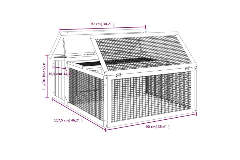 Vidaxl Rabbit Hutch Mocha 1175x97x475 Cm Solid Wood Pine Vidaxl Rabbit Hutch Mocha 1175x97x475 Cm Solid Wood Pine