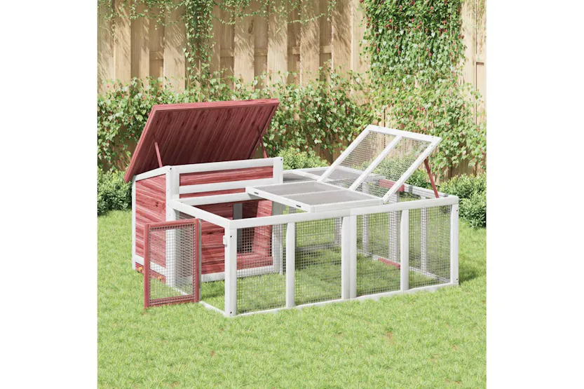 Vidaxl Rabbit Hutch Mocha 144x123x675 Cm Solid Wood Pine Vidaxl Rabbit Hutch Mocha 144x123x675 Cm Solid Wood Pine