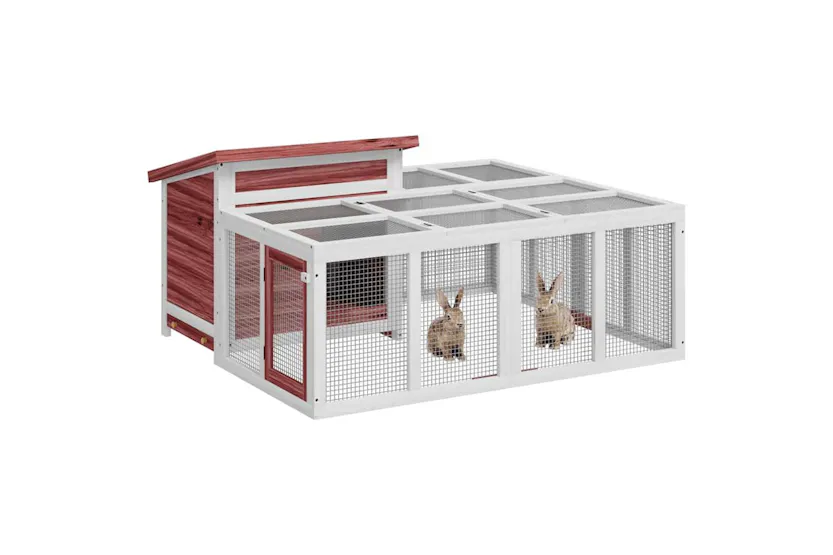 Vidaxl Rabbit Hutch Mocha 144x123x675 Cm Solid Wood Pine Vidaxl Rabbit Hutch Mocha 144x123x675 Cm Solid Wood Pine