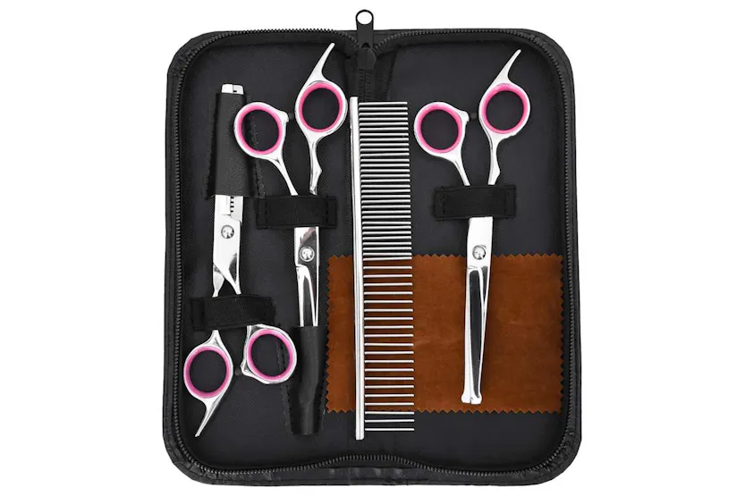 Vidaxl 4 Piece Dog Grooming Scissors Set Stainless Steel Vidaxl 4 Piece Dog Grooming Scissors Set Stainless Steel