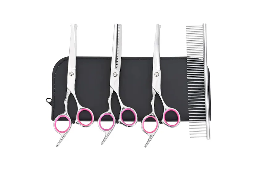 Vidaxl 4 Piece Dog Grooming Scissors Set Stainless Steel Vidaxl 4 Piece Dog Grooming Scissors Set Stainless Steel